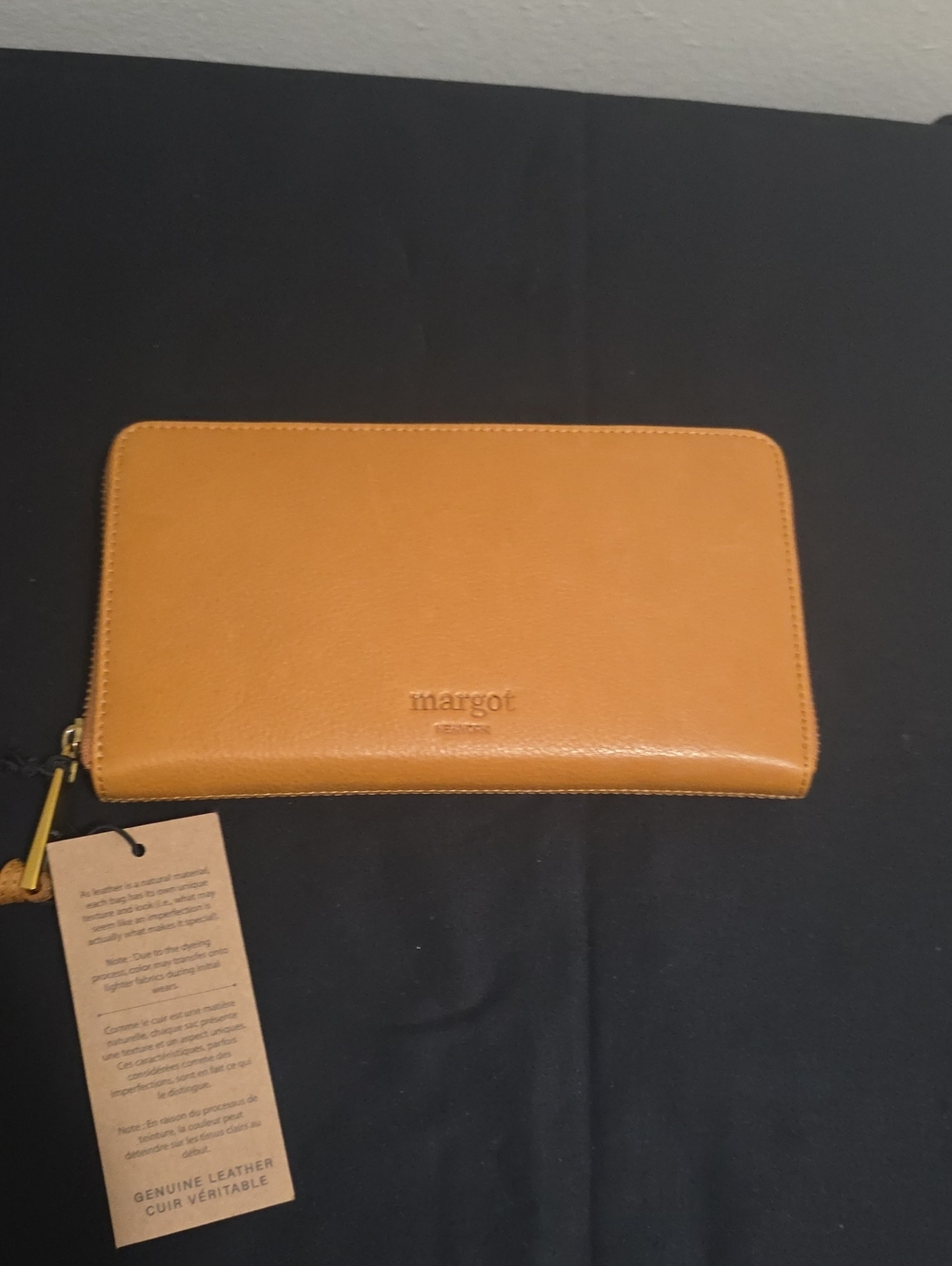 margot Tan Zip-Around Leather Wallet